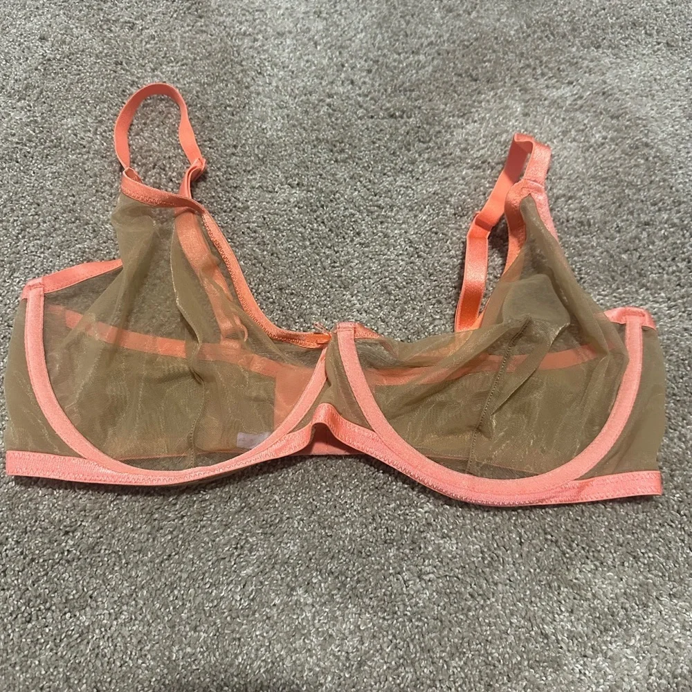 Fenty  Coral and Tan Bra